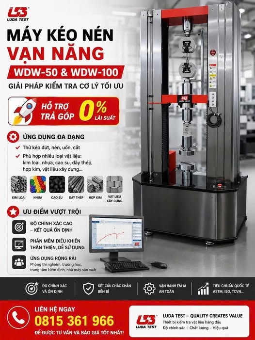 Máy Kéo Nén Vạn Năng WDW-100 - Tải Trọng 100kN, Chính Xác Cao